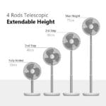JISULIFE FA13P 8000mAh 5 Speeds Auto-Oscillation Extendable Desk Fan - Image 3
